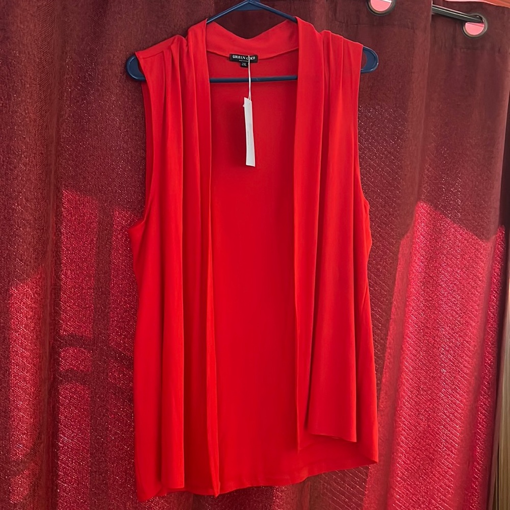 Ladies, thin stretch, red vest